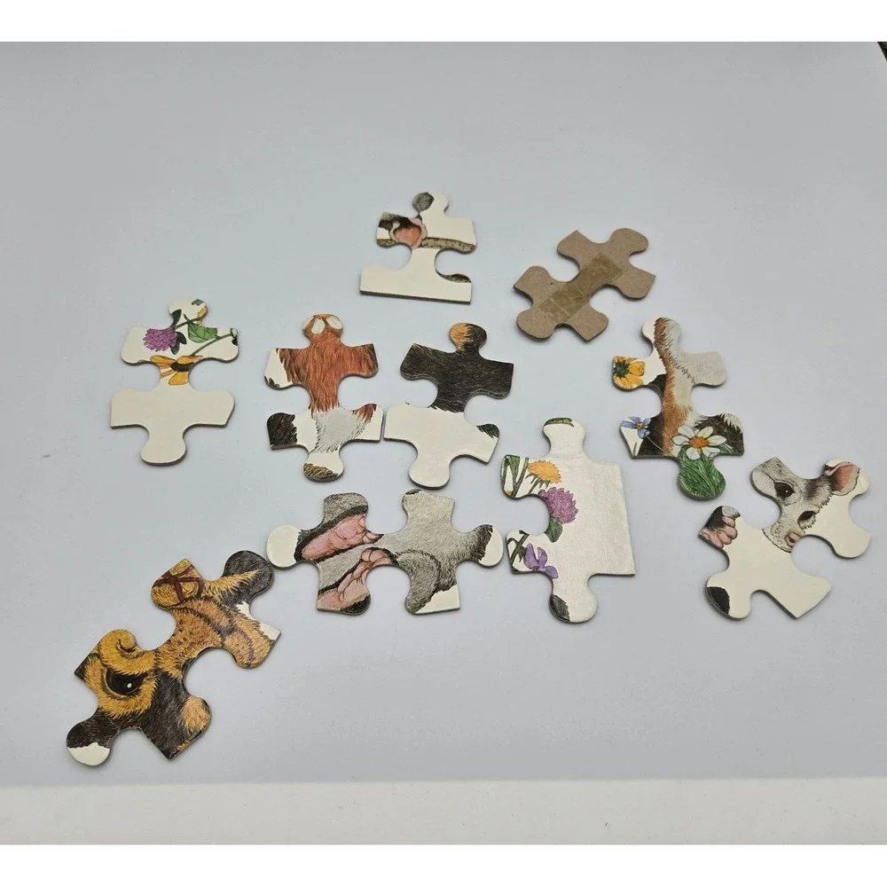 Vintage Milton Bradley MB 60 Piece Cloverleaf Lane‎ Series Fox Dog Mouse Puzzle